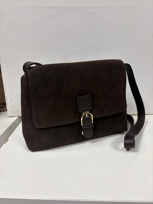 NOWOŚĆ Torebka Vezze zamsz naturalny Czekolada