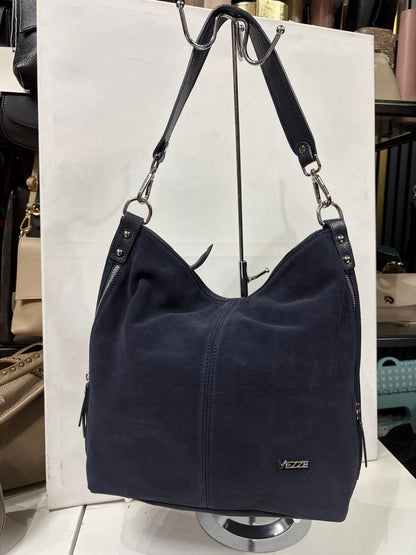 NOWOŚĆ Torebka Vezze zamsz naturalny Granat