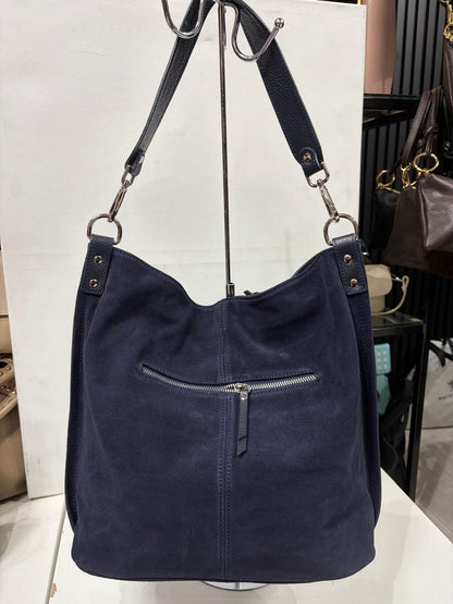 NOWOŚĆ Torebka Vezze zamsz naturalny Granat