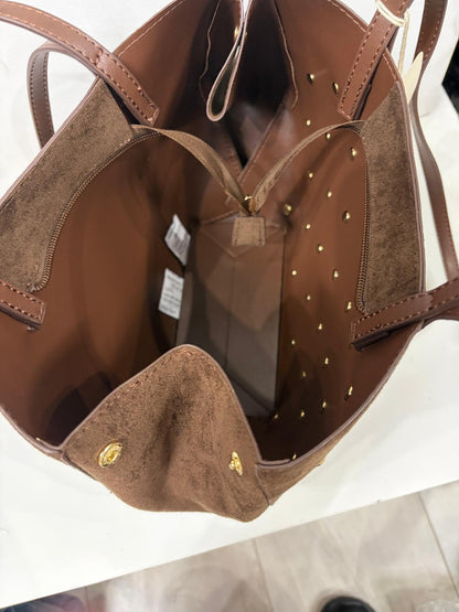 NOWOŚĆ Torebka zamsz ekologiczny Brąz