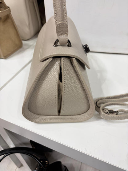 NOWOŚĆ Torebka kuferek Vezze skóra naturalna zimny bez