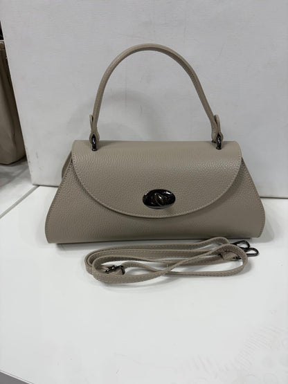 NOWOŚĆ Torebka kuferek Vezze skóra naturalna Taupe