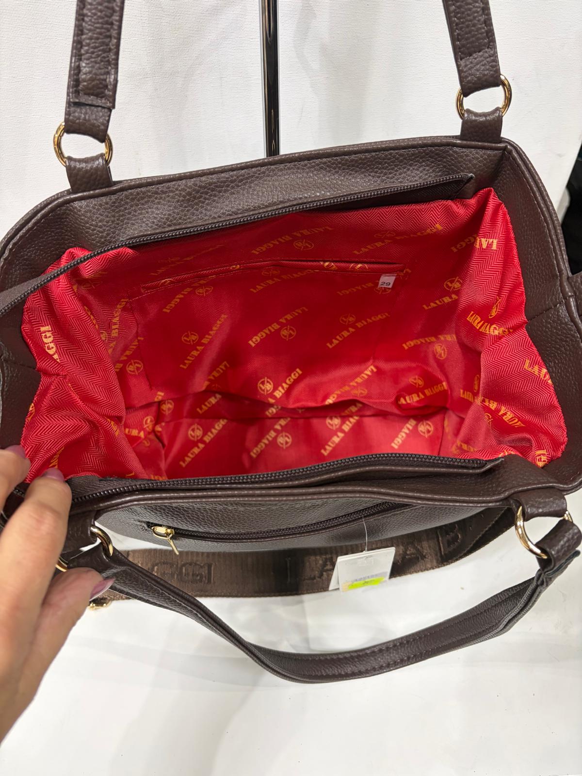NOWOŚĆ  Shopperka Laura Biaggi skóra ekologiczna  połączona z zamszem Czekoladowy