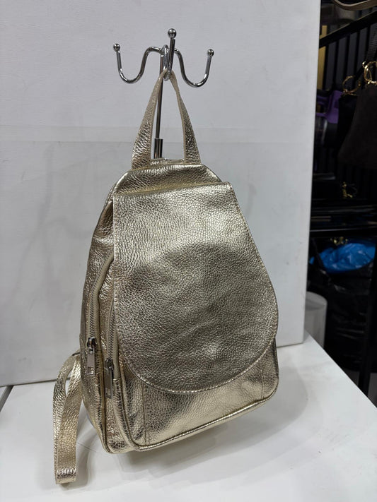 NOWOŚĆ  Vezze Plecak skóra naturalna Złoty