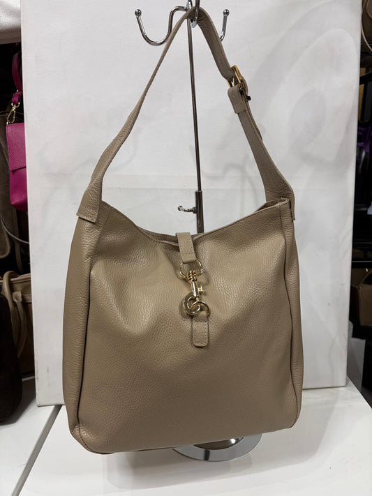 NOWOŚĆ Torebka Vezze skóra naturalna Zimny Beż