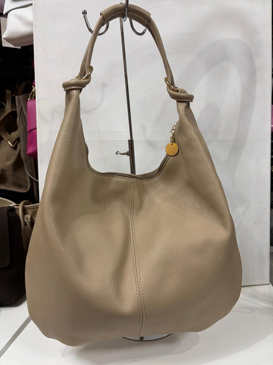 NOWOŚĆ Torebka Vezze skóra naturalna Ciepły Beż