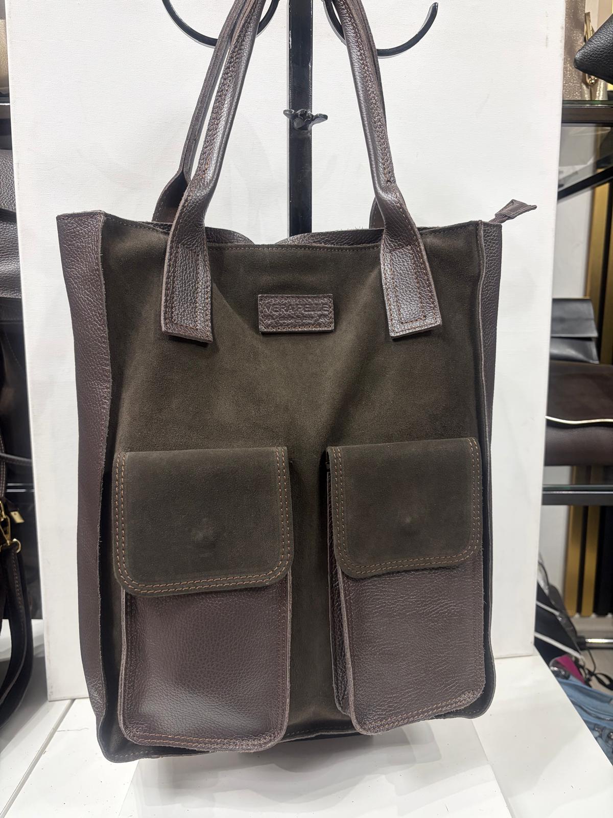 NOWOŚĆ VEZZE zamsz naturalny skóra naturalna czekolada