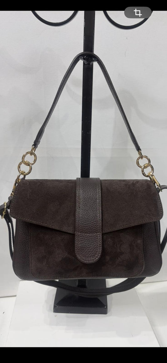 NOWOŚĆ VEZZE skóra naturalna zamsz naturalny czekolada