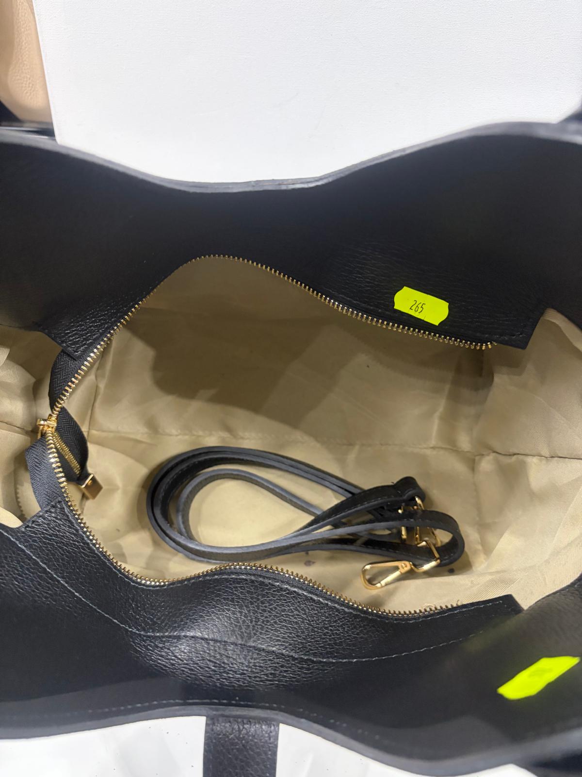 NOWOŚĆ Torebka skóra naturalna czarna włoska