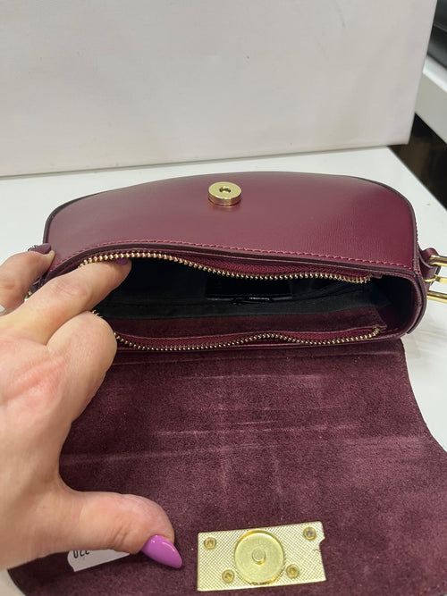 BORDO torebka skórzana licowa ze złotym okuciem ITALY