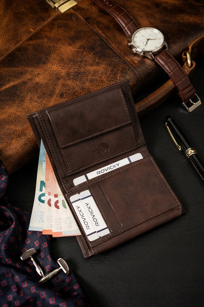 Nowość Zestaw męski, prezentowy portfel męski i pasek ROVICKI