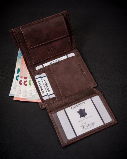 Nowość Zestaw męski, prezentowy portfel męski i pasek ROVICKI